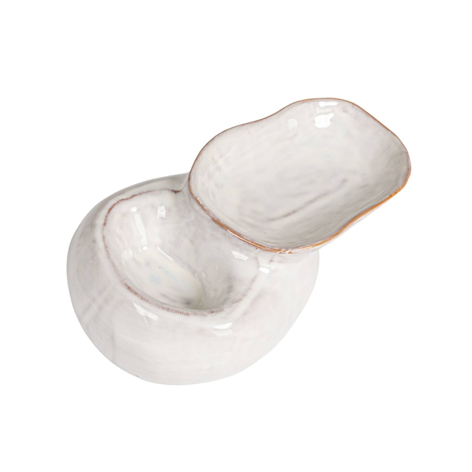 Hello Honey® 8" White Dual Harmony Stoneware Pedestal Dish